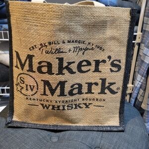 Maker's Mark Burlap Tote Bag with 2 gift bags